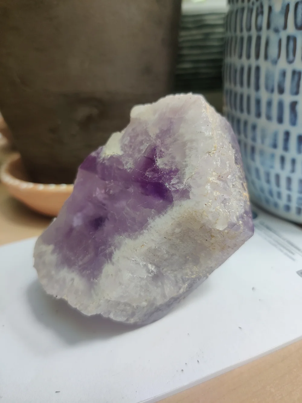Amethyst Crystal Decorative Specimen - Purple and White Home Accent